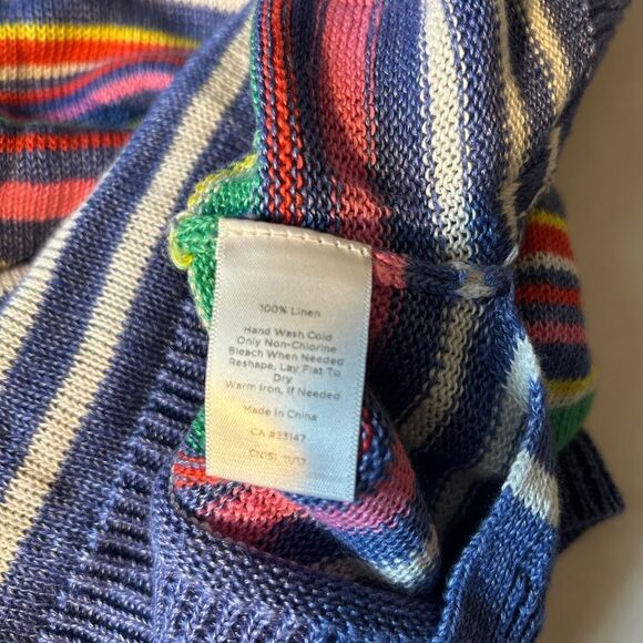 Talbots womens Petunia Striped Linen Sweater Size S - Picture 6 of 8